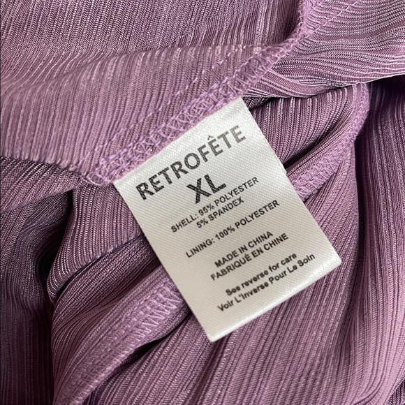 RETROFETE Lyanna Pleated Strapless Metallic Purple and Gold Maxi Dress Size XL - Picture 10 of 10